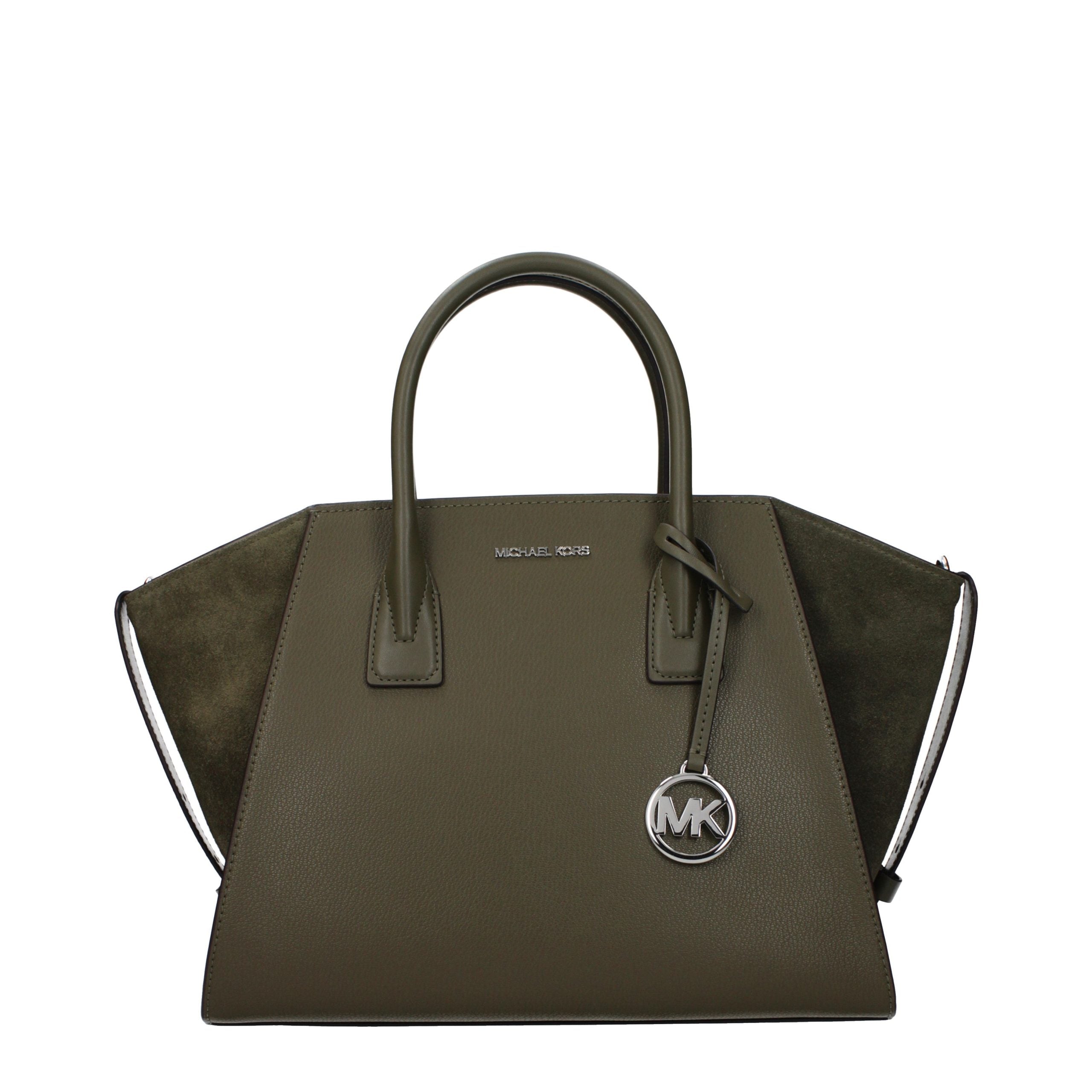 Green Leather Handbag with Adjustable Straps by Michael Kors
