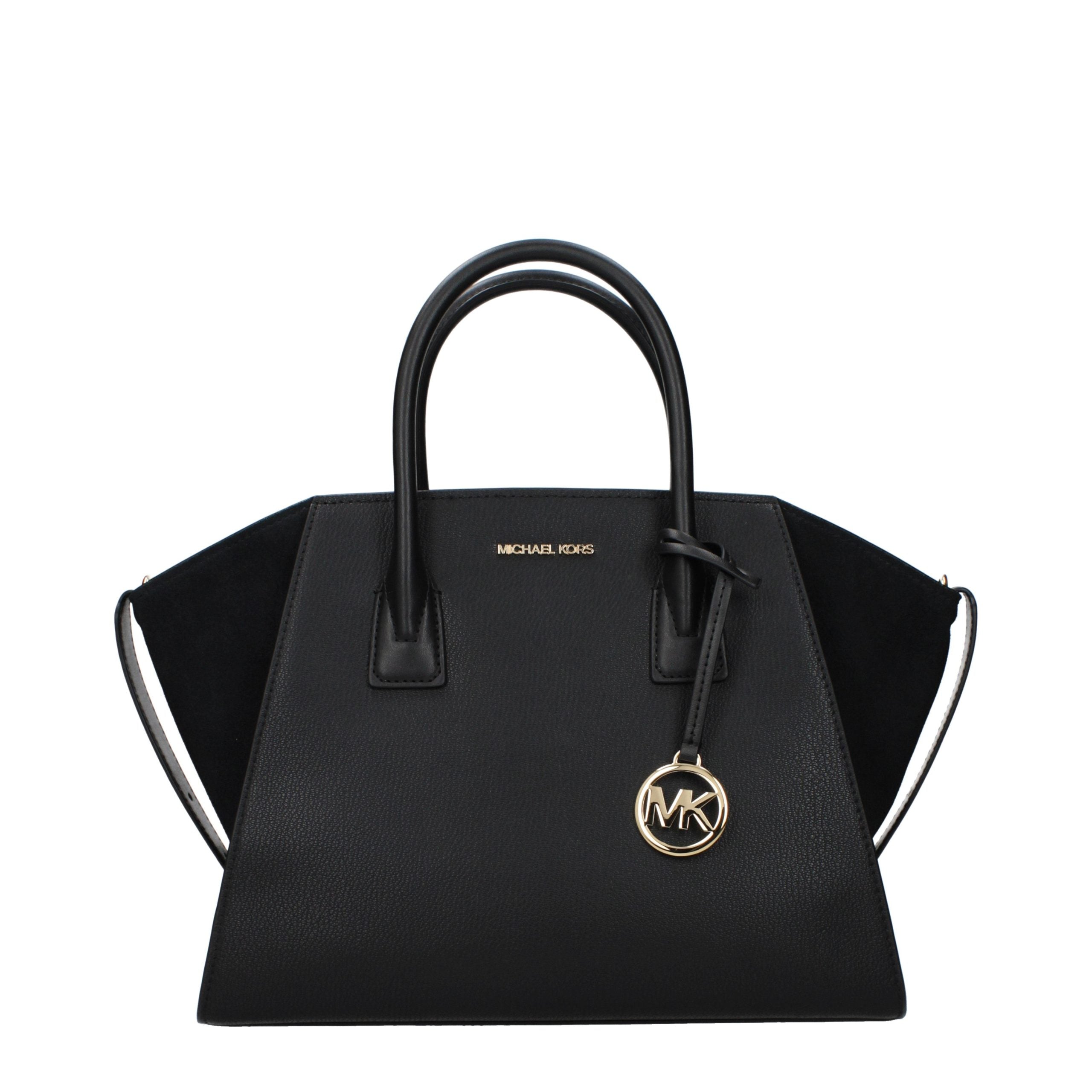 Schwarze Lederhandtasche mit verstellbaren Riemen von Michael Kors