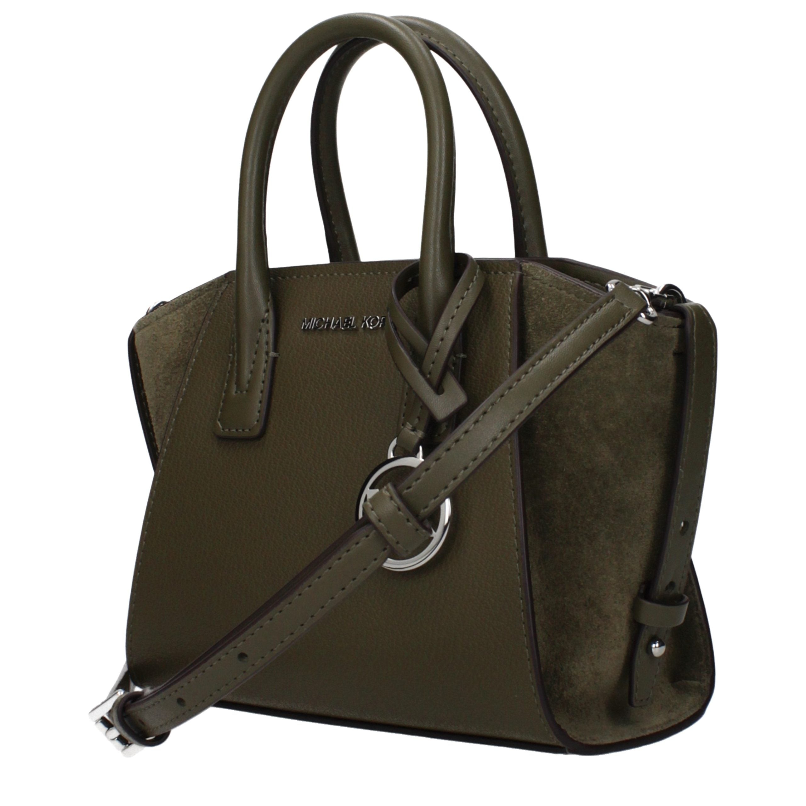 Green Leather Handbag with Adjustable Shoulder Strap by Michael Kors