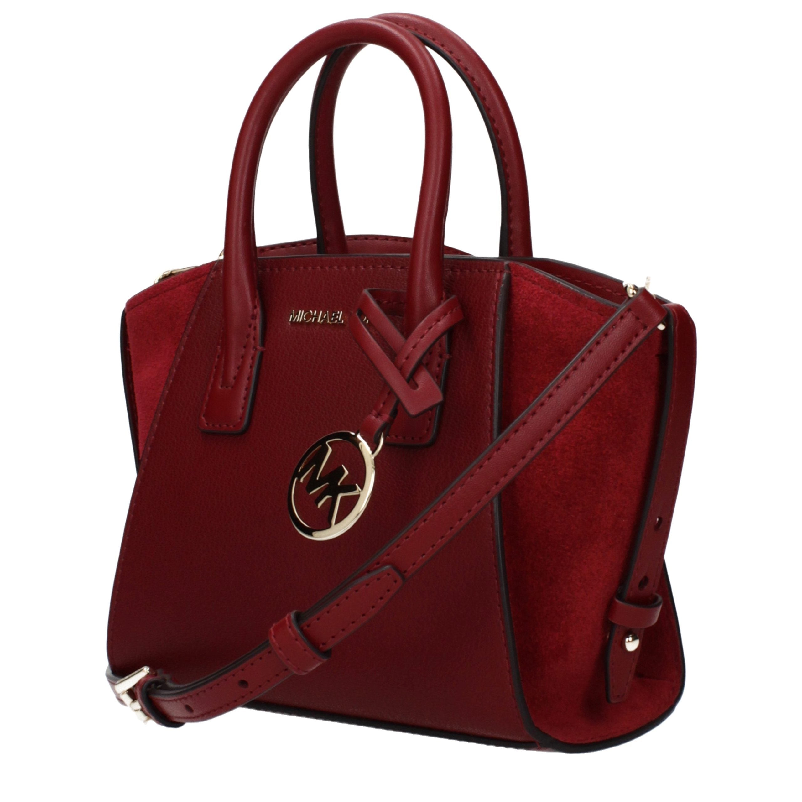 Red Leather Handbag with Adjustable Straps by Michael Kors