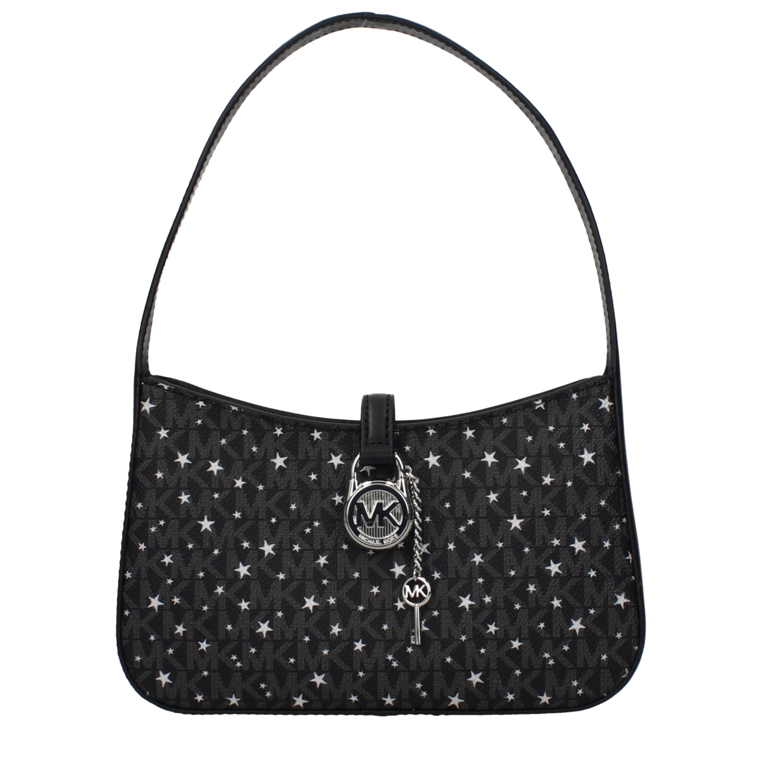 Schwarze Kunstlederhandtasche mit Logo von Michael Kors
