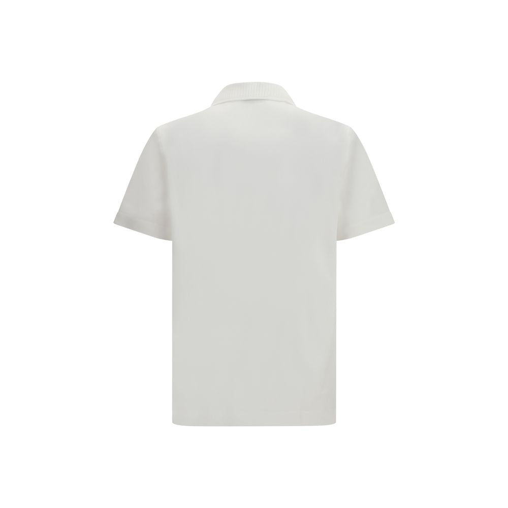 White Cotton Polo Shirt with Chest Pocket by Ferragamo