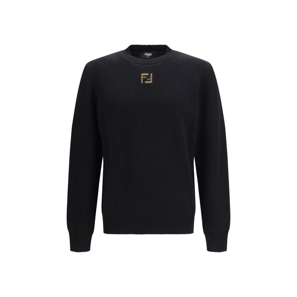 Schwarzes Wollsweatshirt mit Signature-Detail