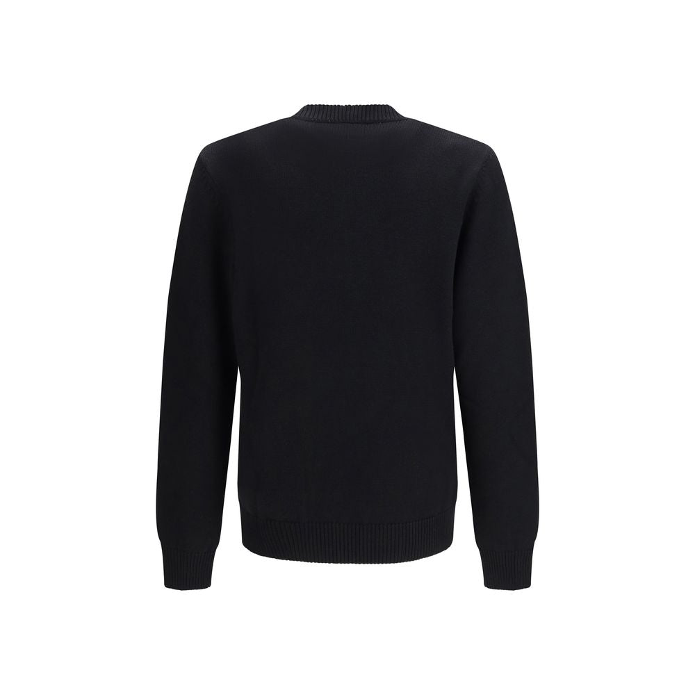Schwarzes Wollsweatshirt mit Signature-Detail