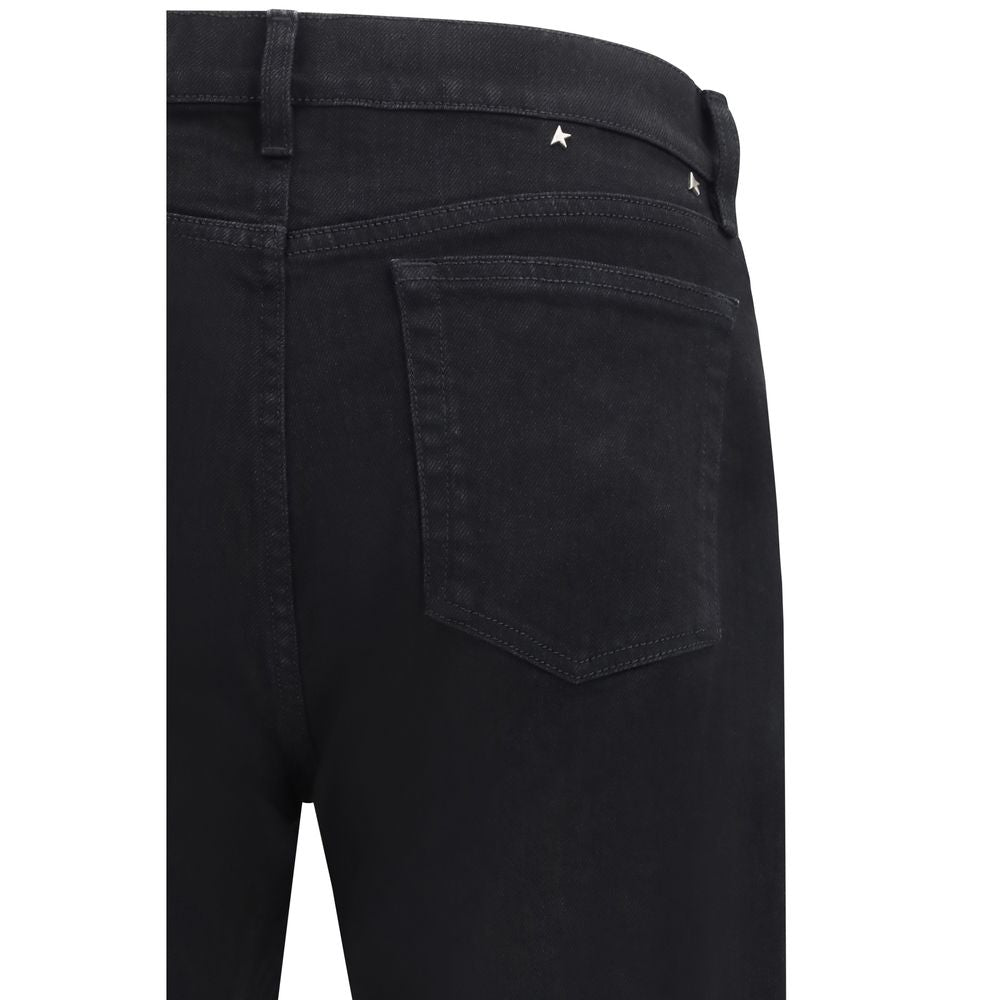 Black Cotton Slim Fit Jeans by Golden Goose
