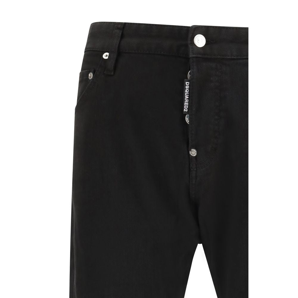 Black Cotton Slim Twist Fit Jeans
