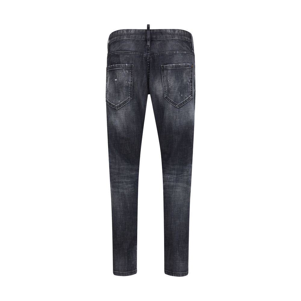 Schwarze Dsquared2 Slim Fit Jeans aus Baumwolle
