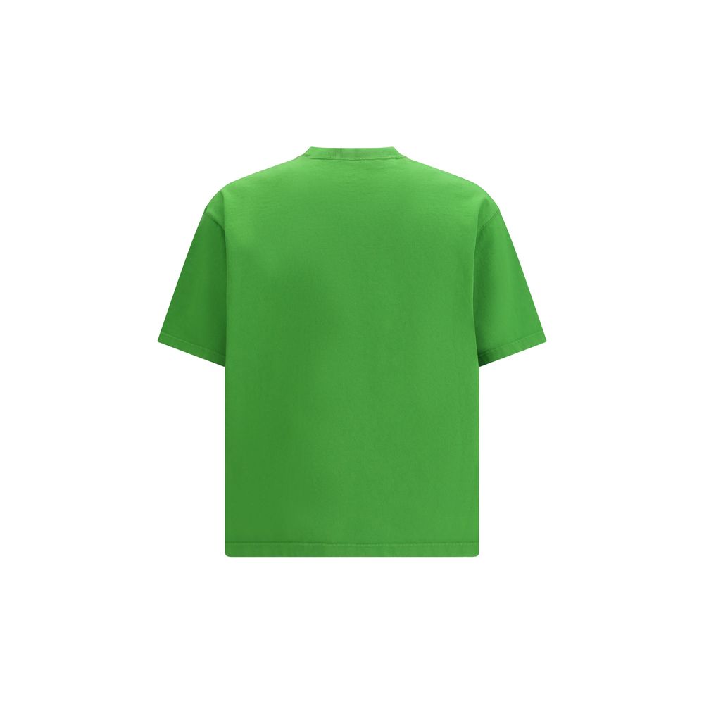 Zweifarbiges Baumwoll-T-Shirt mit Signature-Aufnäher