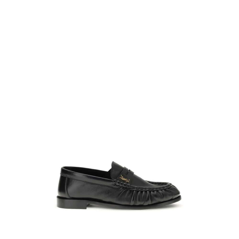 Saint Laurent Black Lamb Slip-On Loafers