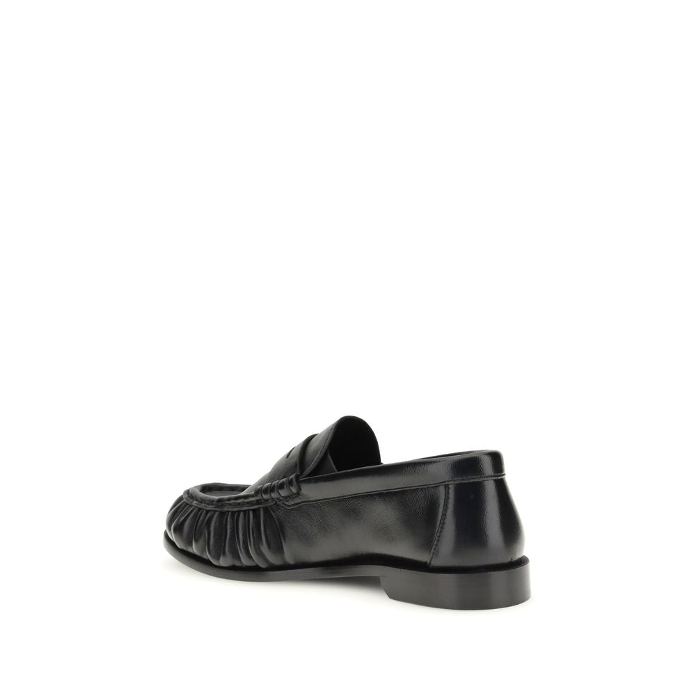 Saint Laurent Black Lamb Slip-On Loafers