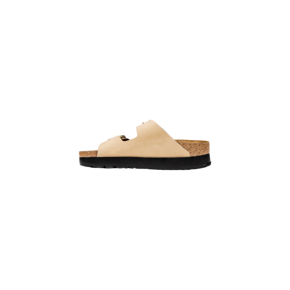 Beige Synthetic Platform Sandals with Adjustable Straps