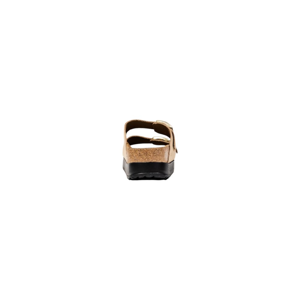 Beige Synthetic Platform Sandals with Adjustable Straps