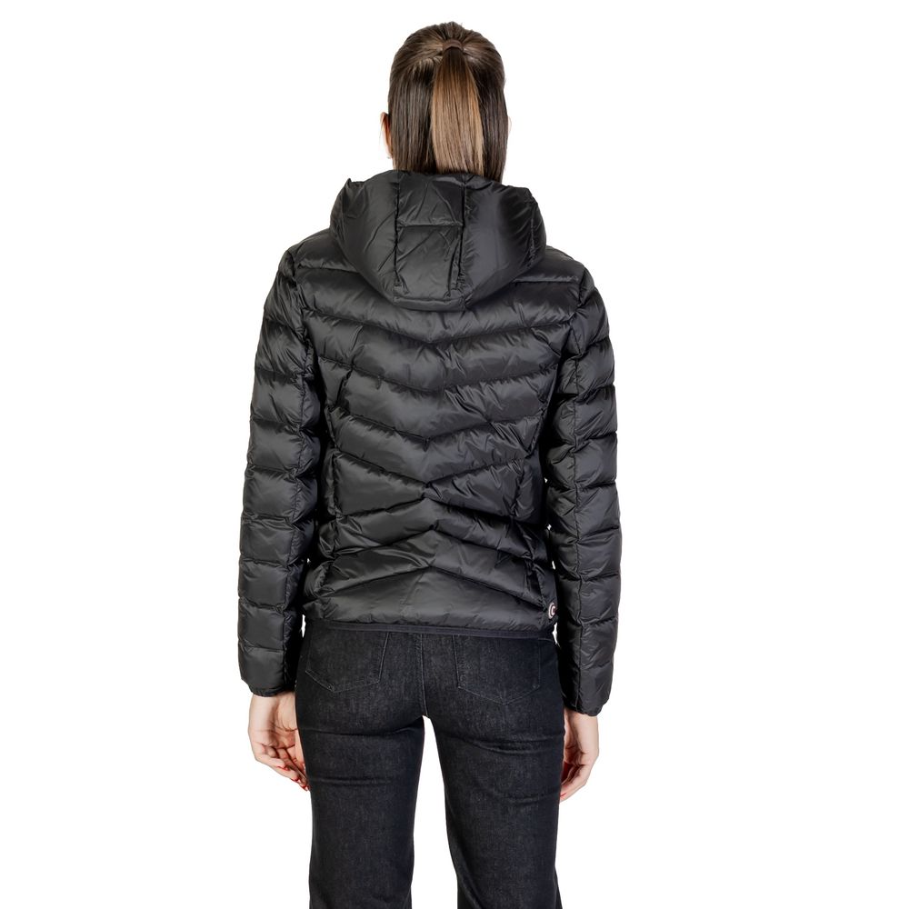 Schwarze Steppjacke mit Kapuze
