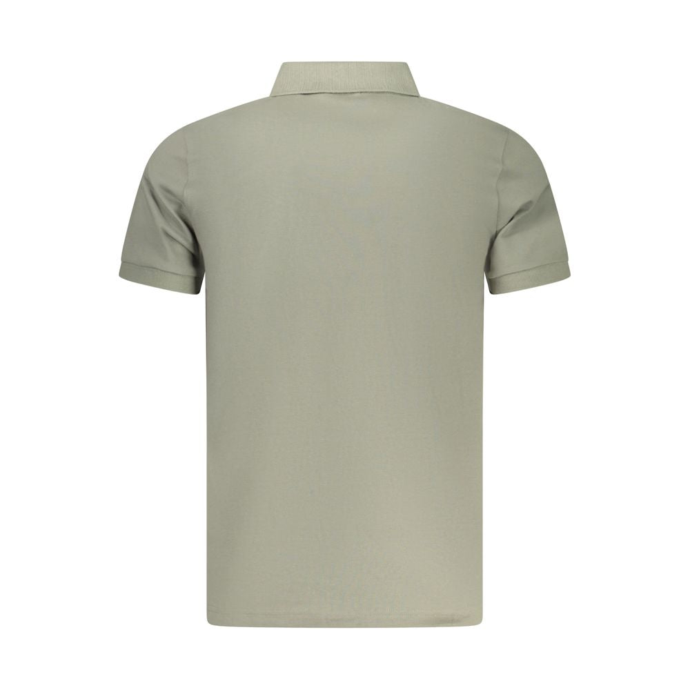 Beige Cotton Polo Shirt with Embroidery