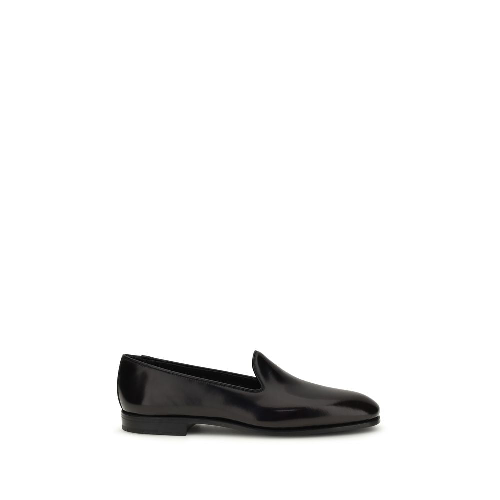 Bordeaux Leather Slip-On Loafers