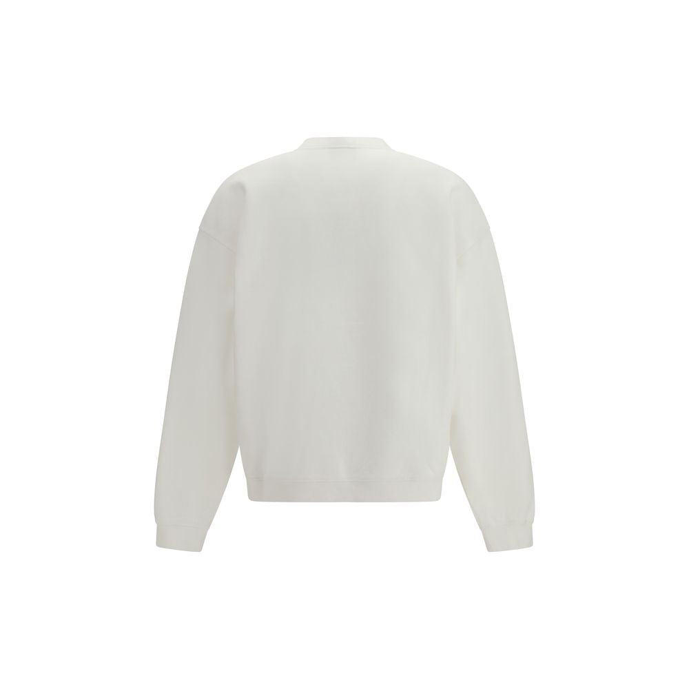 Weißes Baumwoll-Sweatshirt mit Logo-Stickerei