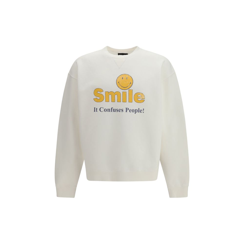 Weißes Baumwoll-Sweatshirt mit Grafikprint