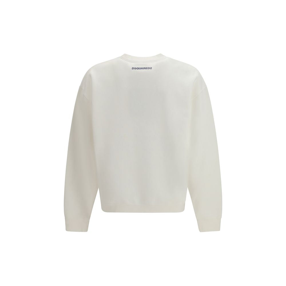 Weißes Baumwoll-Sweatshirt mit Grafikprint