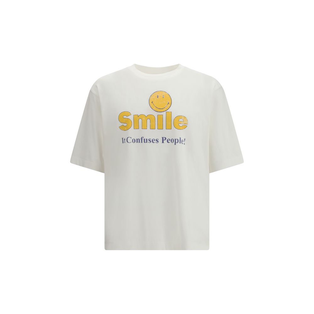 White Cotton T-Shirt with Bold Graphic Print