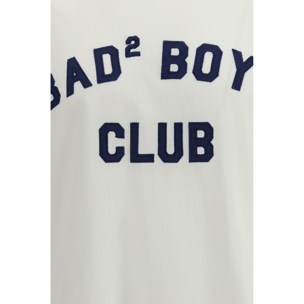 White Cotton T-Shirt with Contrasting Lettering by Dsquared2
