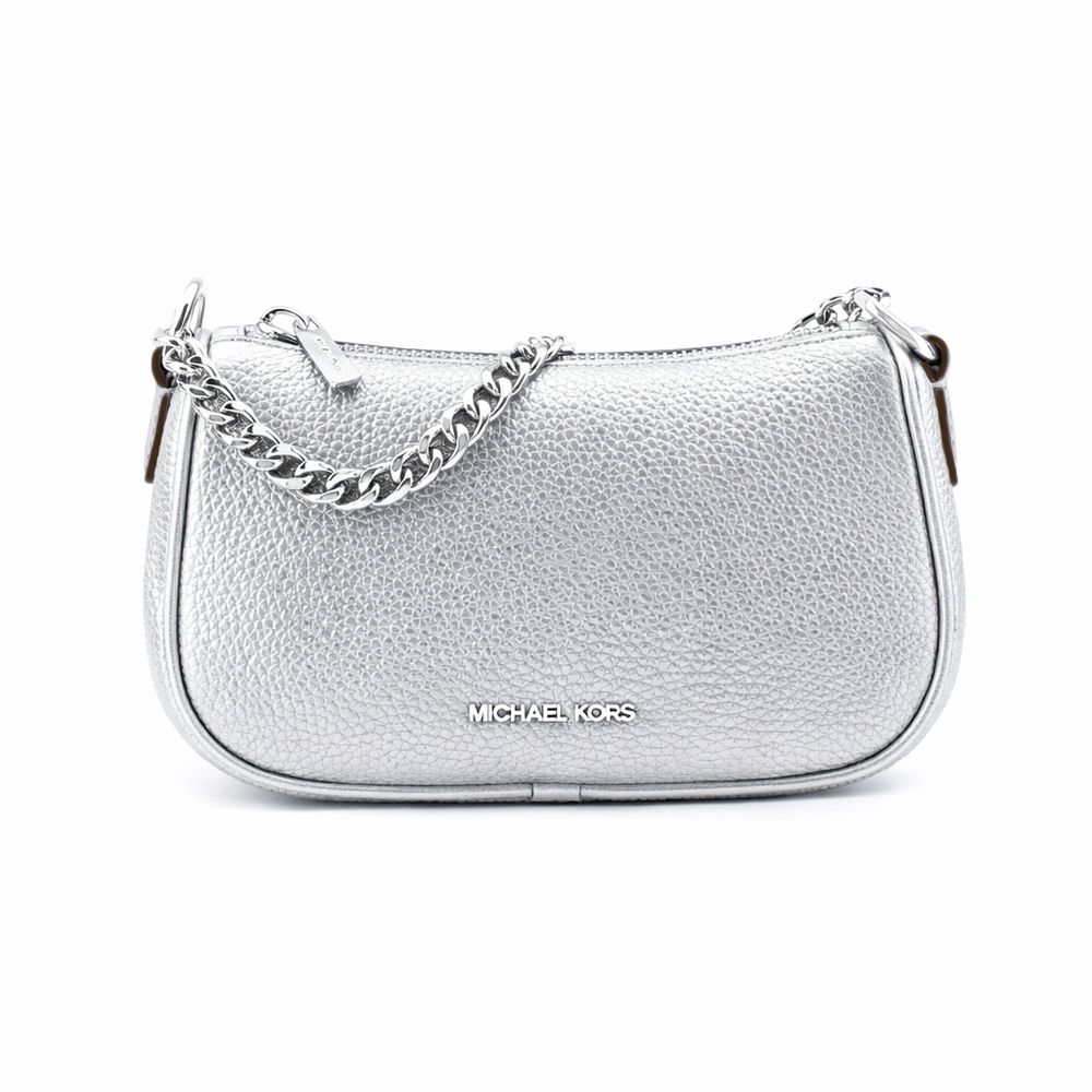 Grey Leather Shoulder Bag by Michael Kors