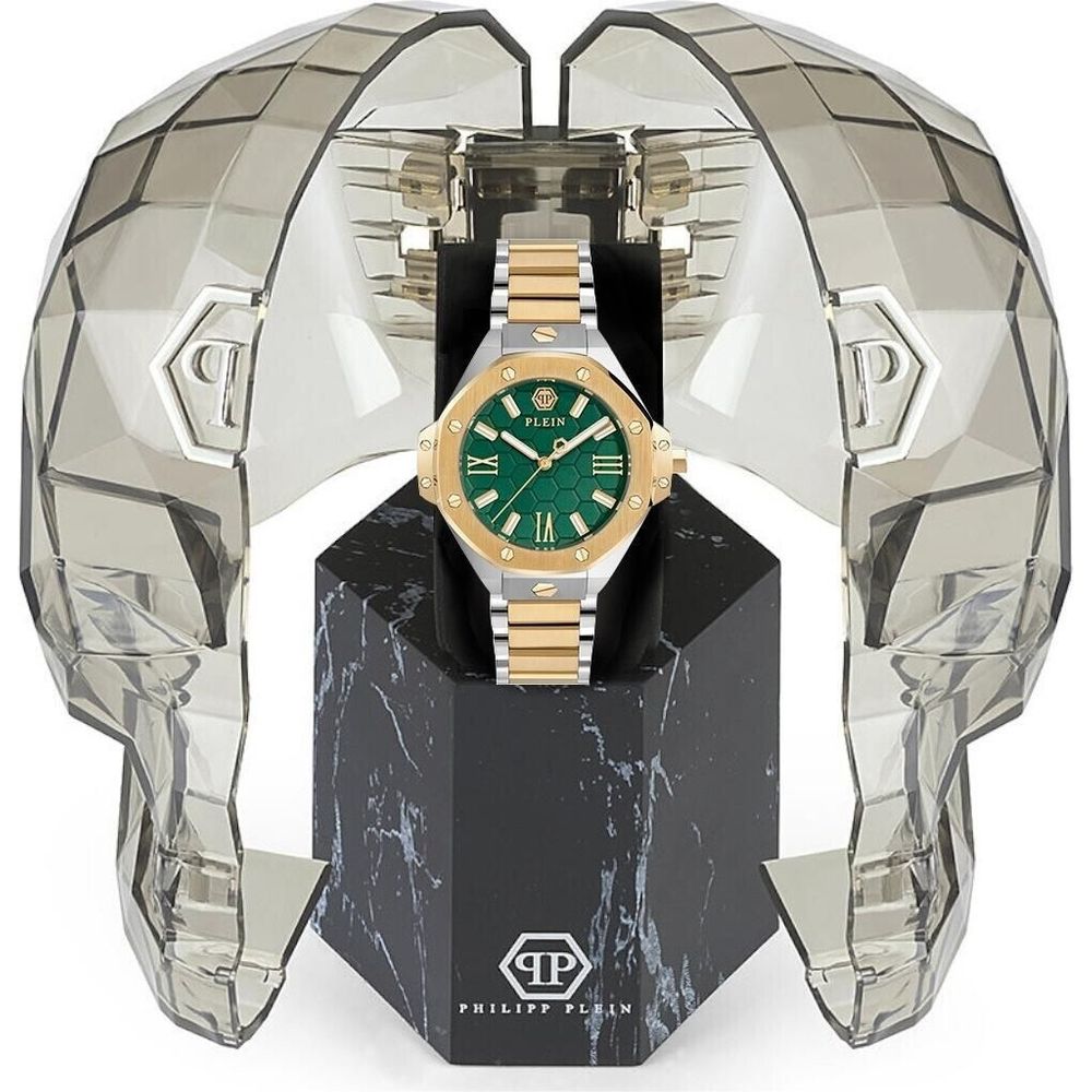 Gold Dress Watch with Green Dial Luxury Design