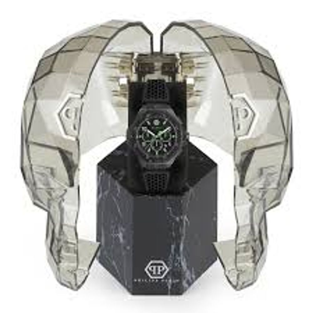 Black Synthetic Sport Watch with Silicone Strap