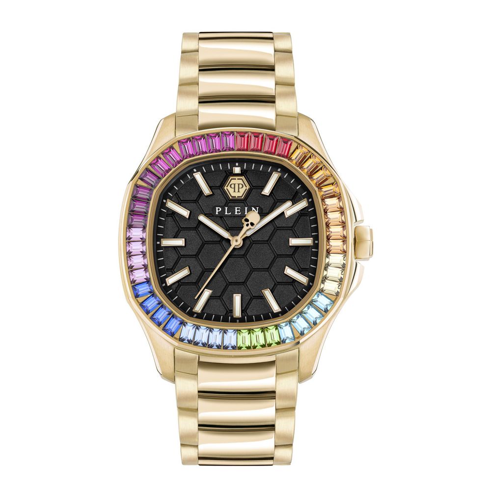 Gold Dress Watch with Black Dial