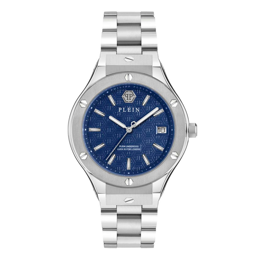 Gray Dress Watch with Blue Skeleton Dial