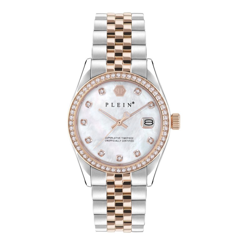 Multicolor Stainless Steel Dress Watch with GMT Function
