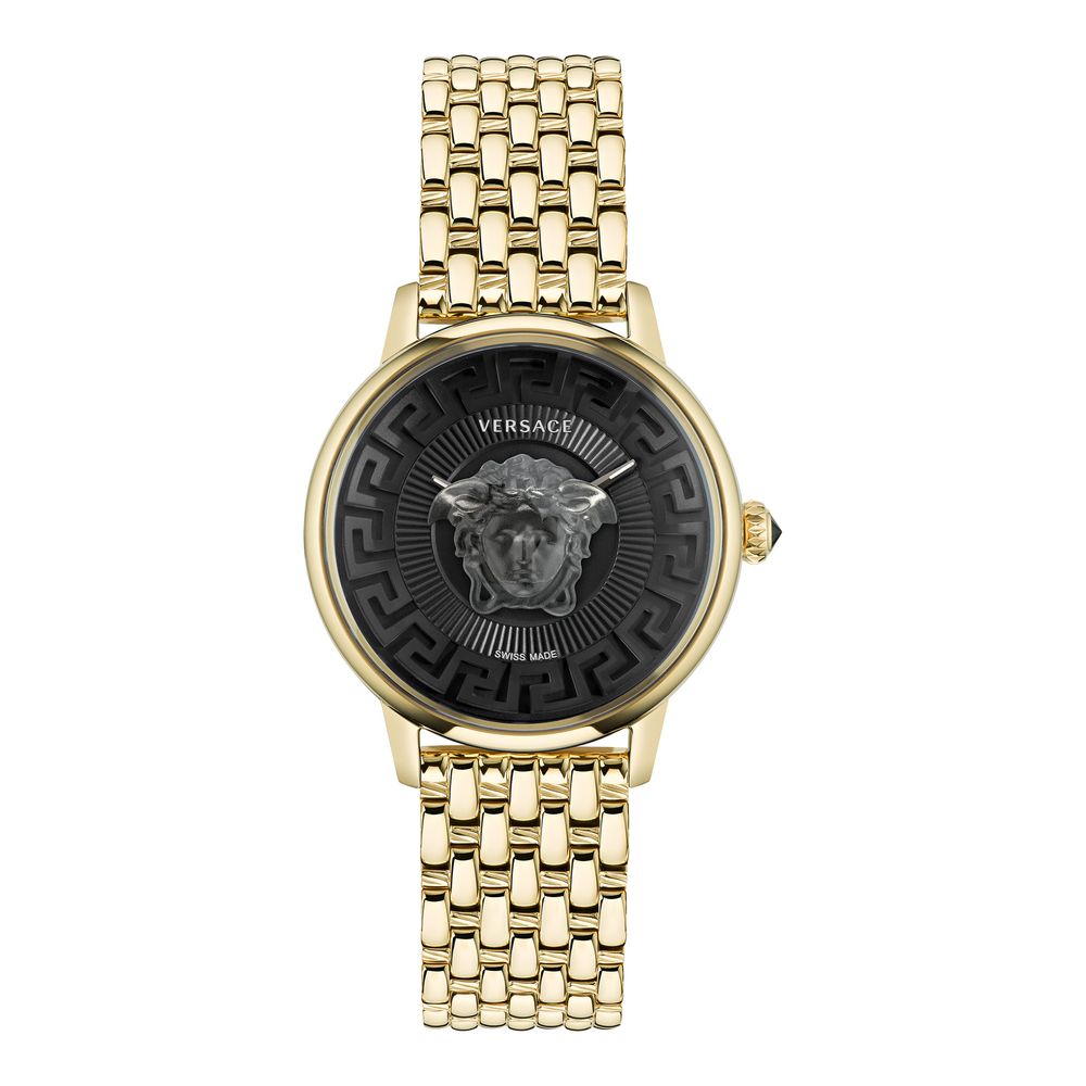 Gold Dress Watch with Black Dial