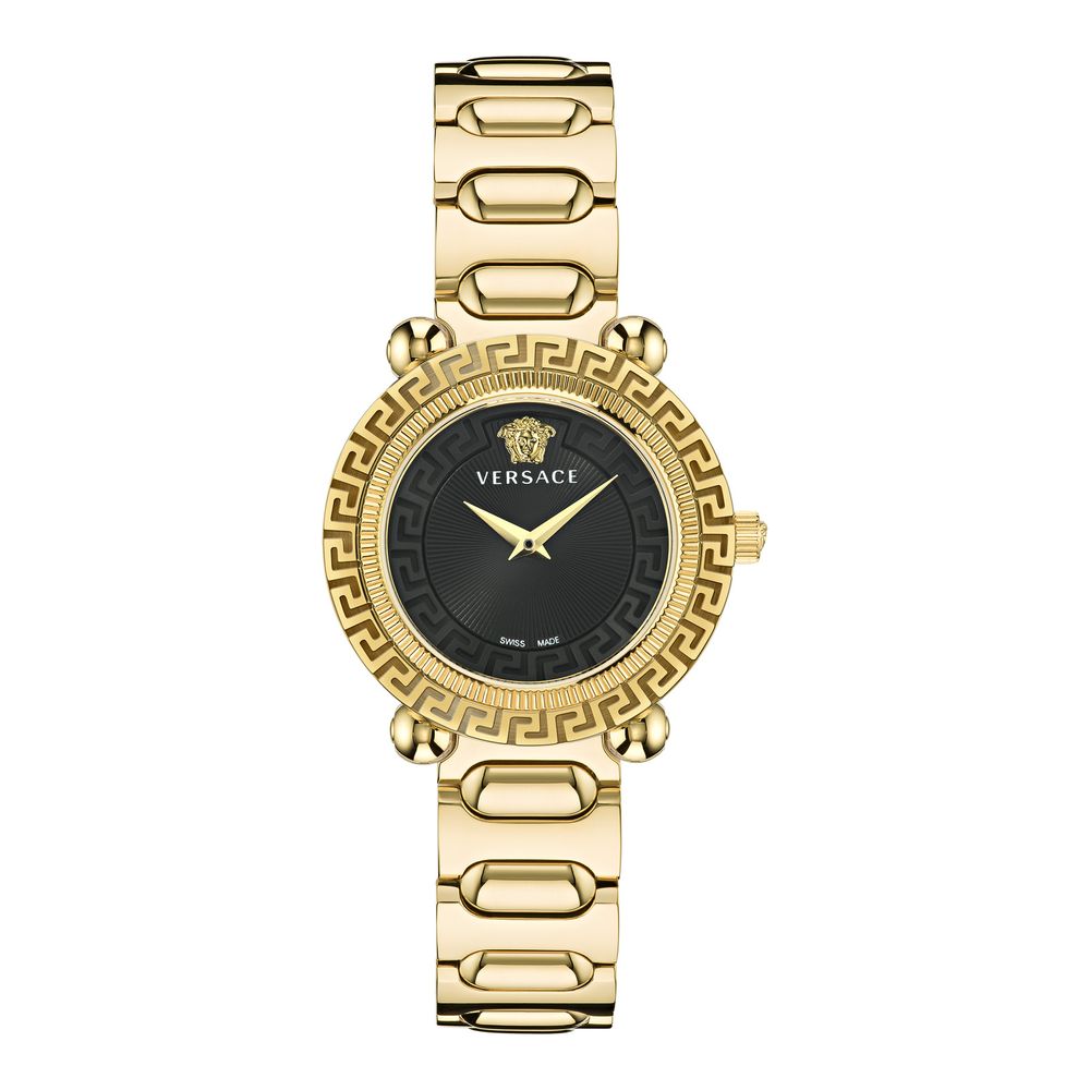 Gold Dress Watch with Black Dial and Sapphire Glass