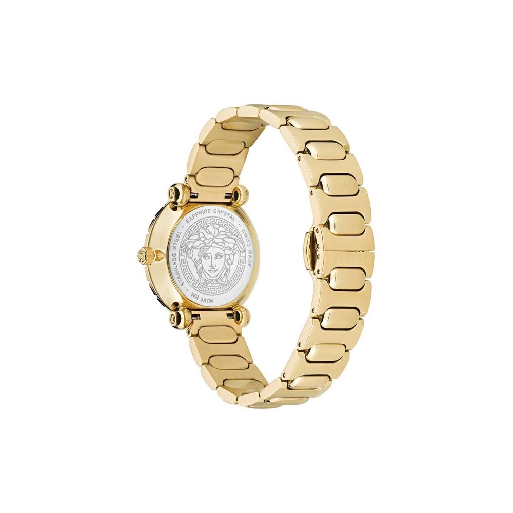 Gold Dress Watch with Black Dial and Sapphire Glass