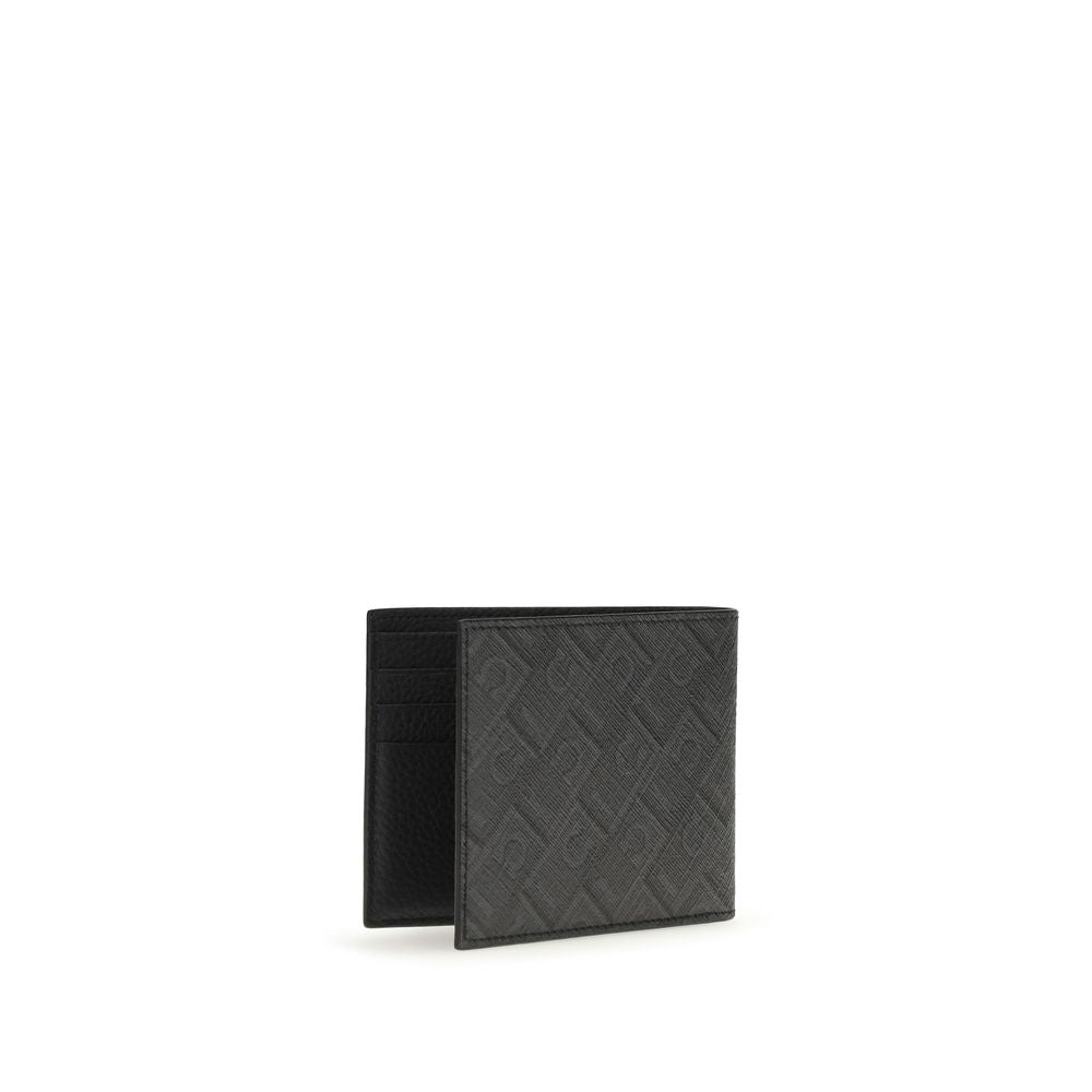 Schwarzes Lederportemonnaie mit Monogramm von Ferragamo