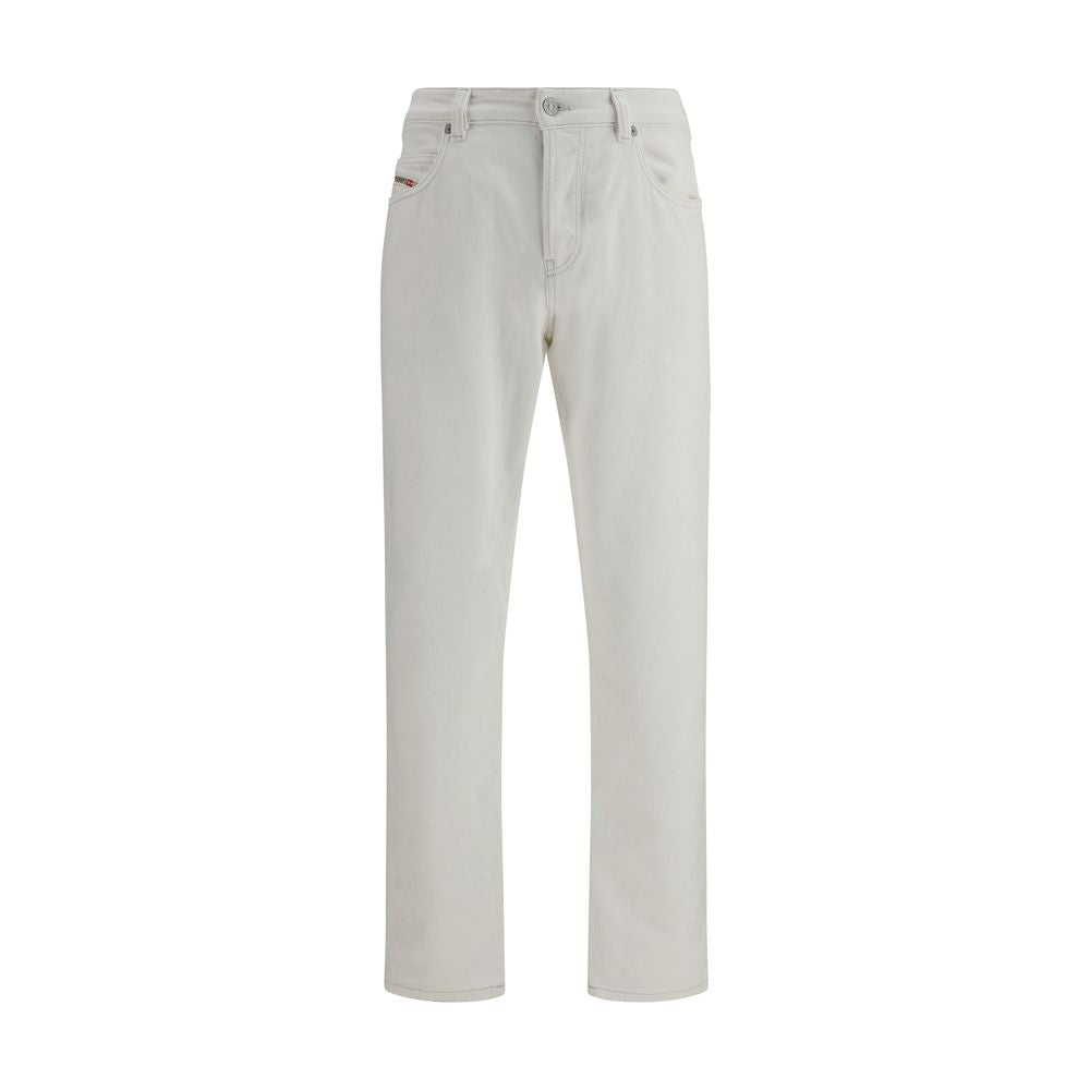 White Cotton Slim Fit Jeans by Diesel