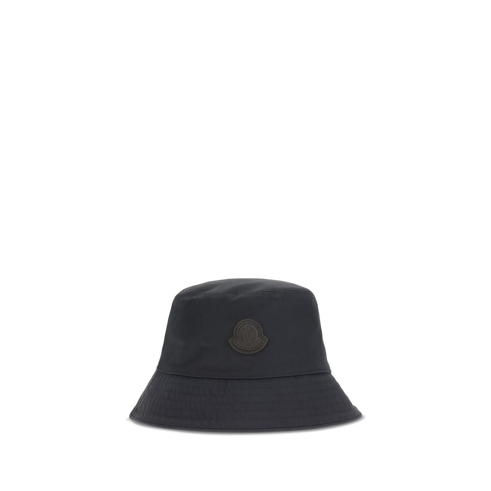 Blue Leather-Trim Cotton Bucket Hat by Moncler