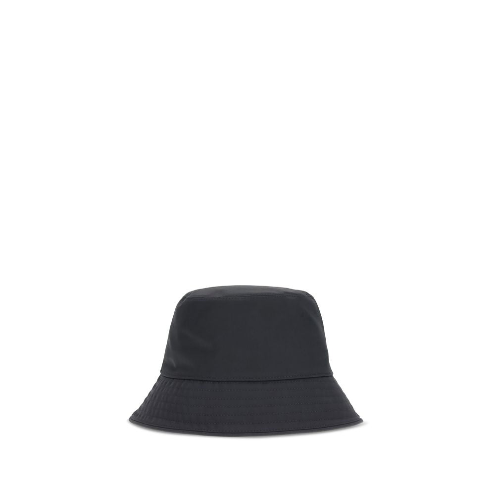 Blue Leather-Trim Cotton Bucket Hat by Moncler