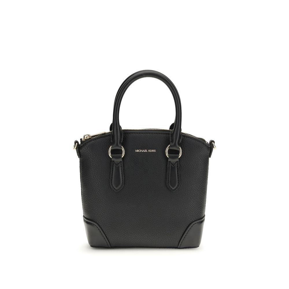 Black Leather Handbag with Signature Logo