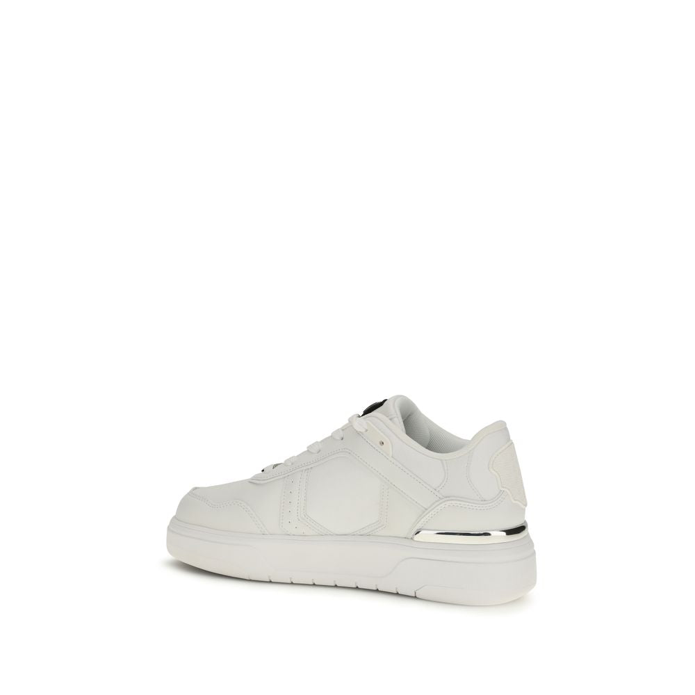 Weiße Leder-Athletik-Sneakers von Philippe Plein