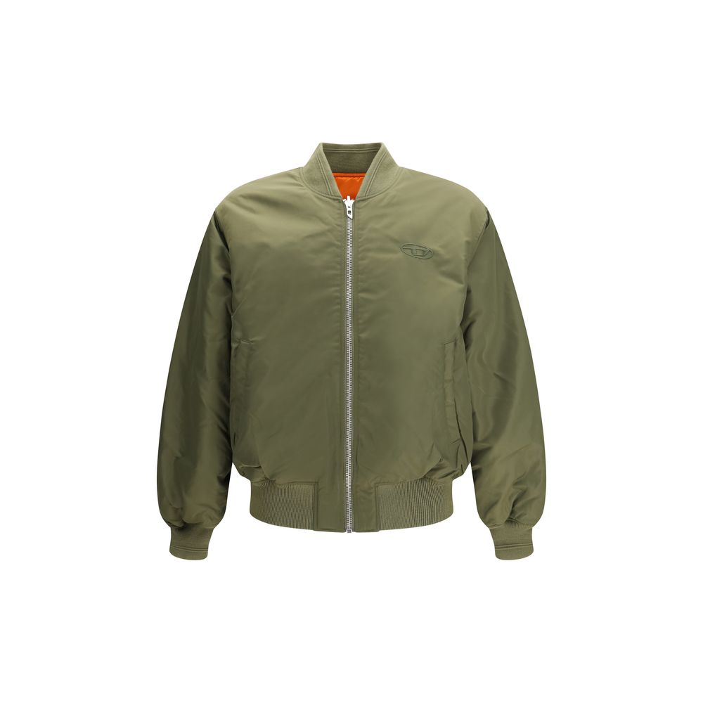 Zweifarbige Bomberjacke aus Synthetik mit gesticktem Emblem