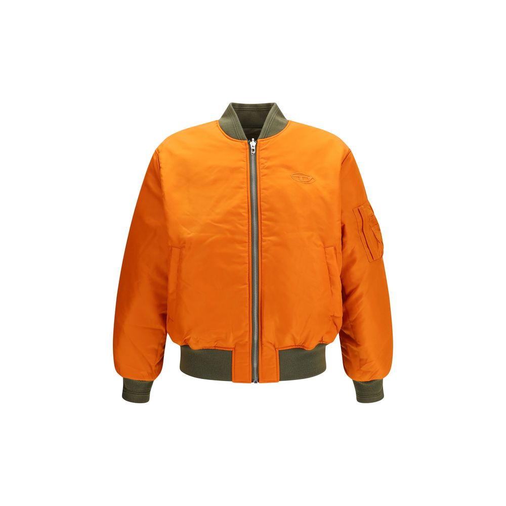 Zweifarbige Bomberjacke aus Synthetik mit gesticktem Emblem