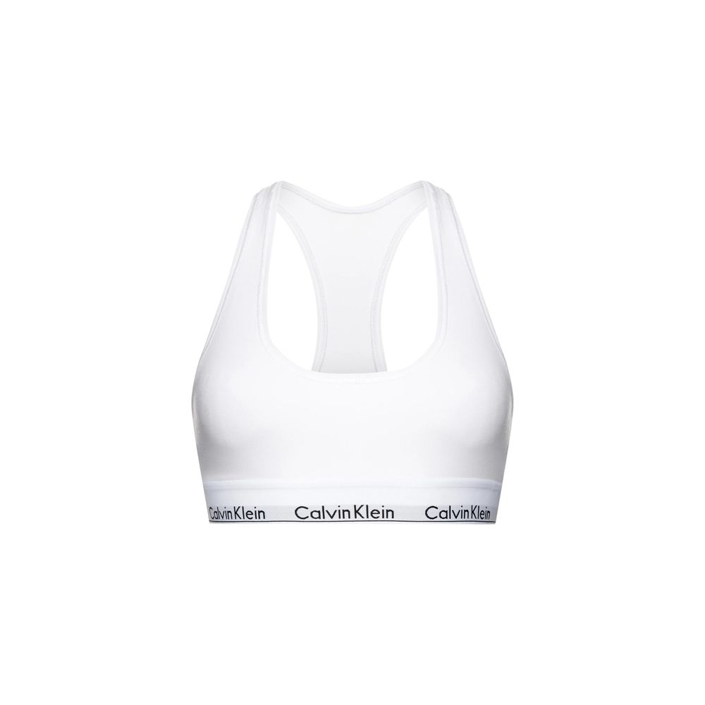White Cotton Calvin Klein Bra with Logo Band