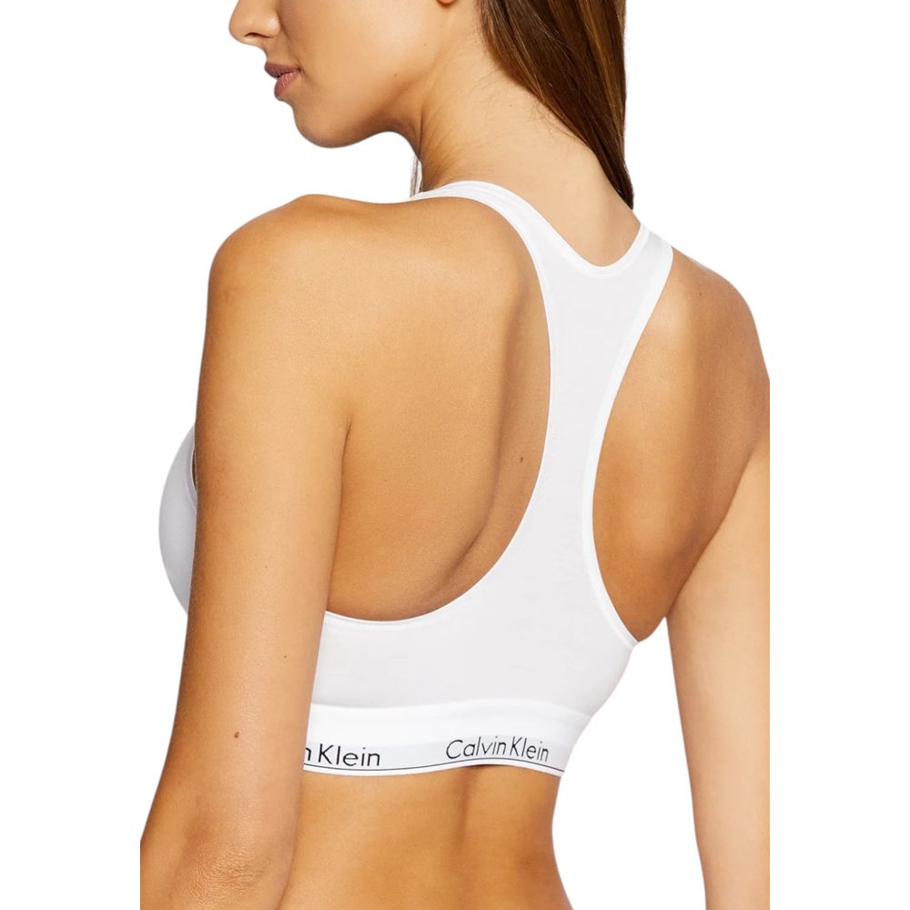 White Cotton Bra with Calvin Klein Logo Band
