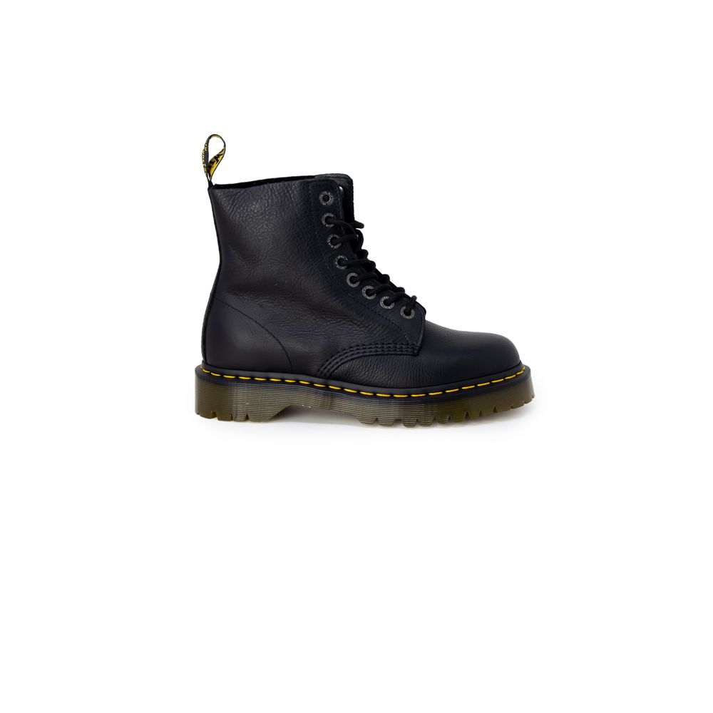 Schwarze Leder Stiefeletten mit Schnürung