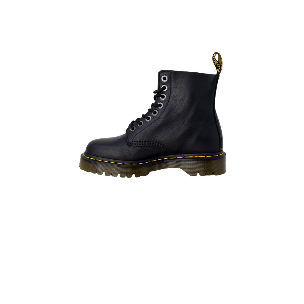 Schwarze Leder Stiefeletten mit Schnürung