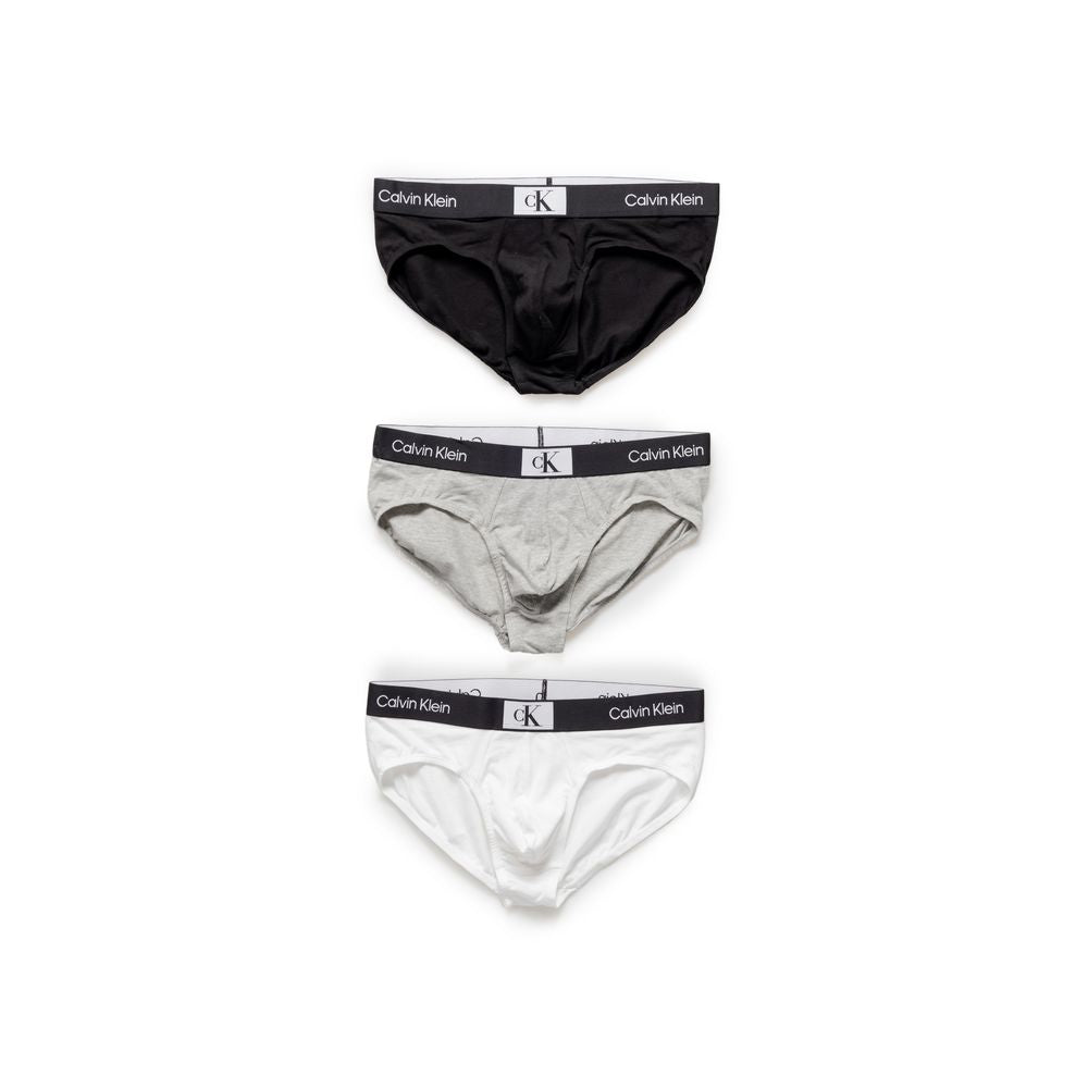 White Cotton Briefs with Logo Waistband 3-Pack