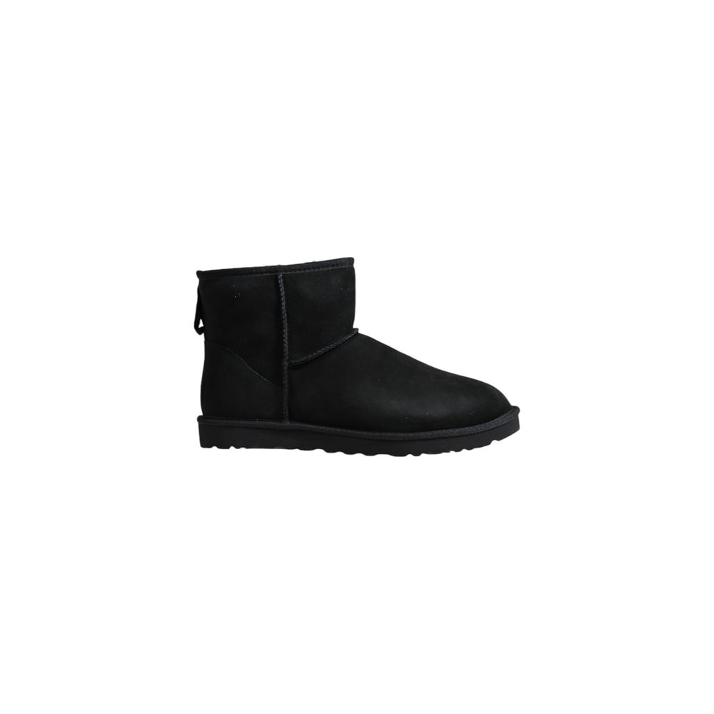Schwarze Stiefeletten aus Leder und Wildleder mit weichem Futter