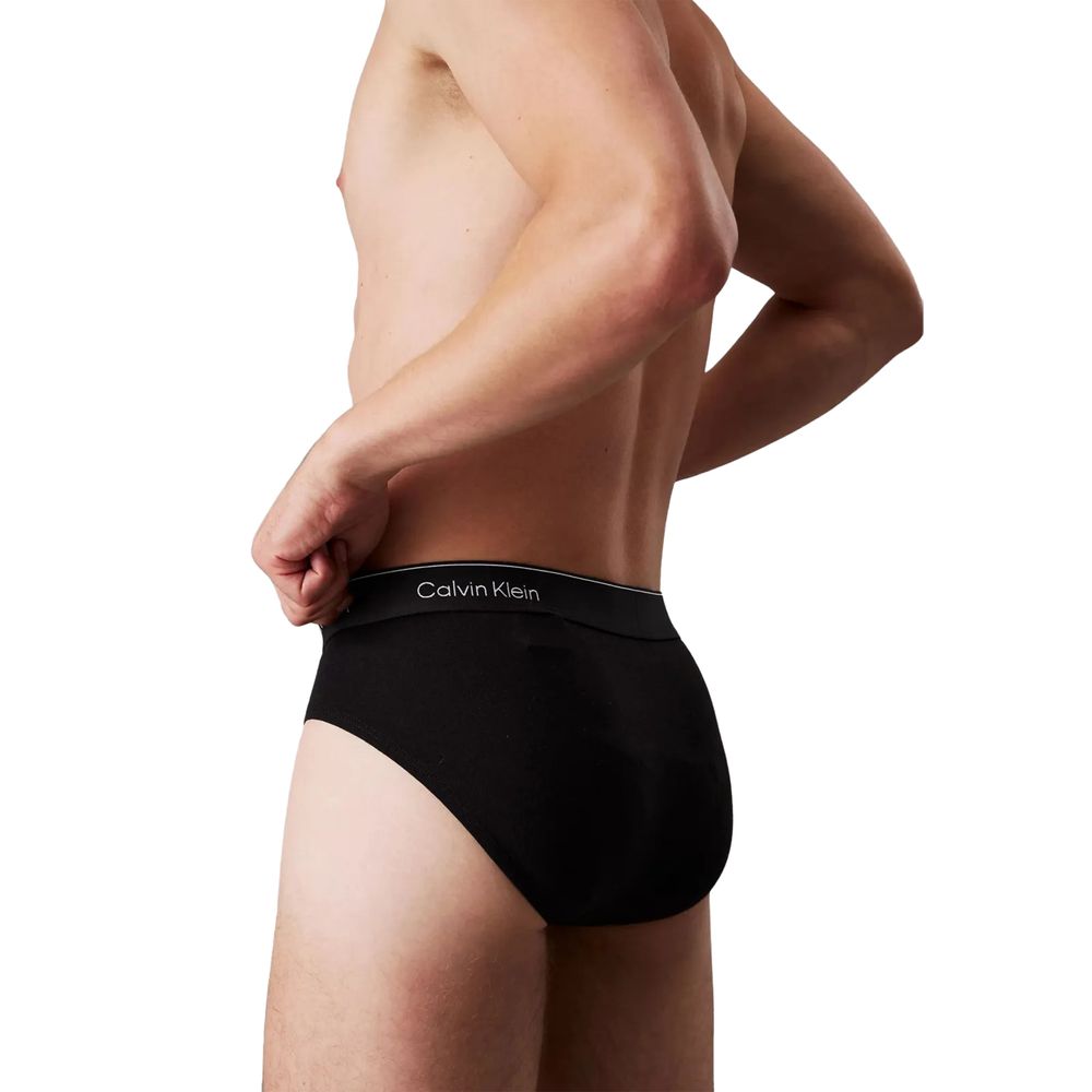Black Cotton Briefs Pack of 3 by Calvin Klein
