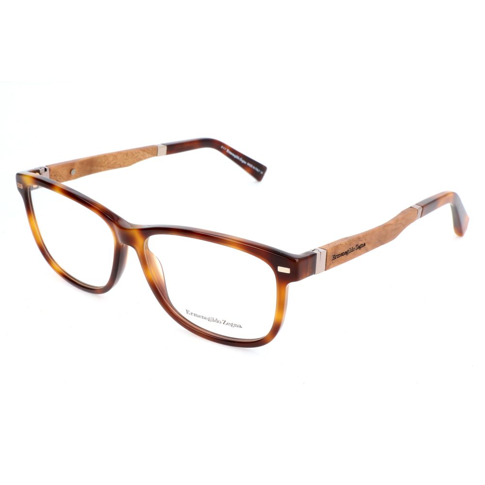 Brown Synthetic Eyeglass Frames by Ermenegildo Zegna
