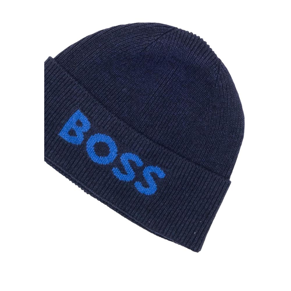 Blue Synthetic Baseball Cap with Logo Embroidery